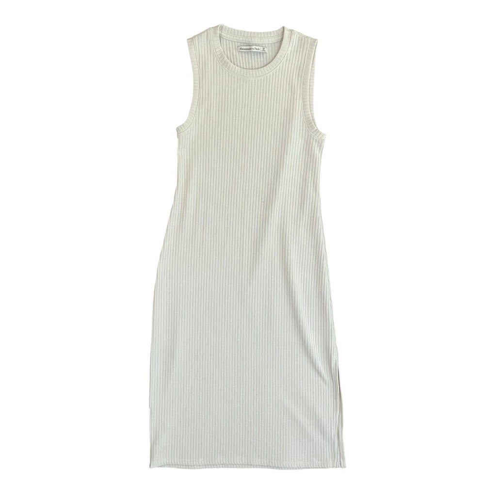 Abercrombie & Fitch Ribbed Tank‎ Dress Sleeveless Knit Bodycon Casual Beige SP